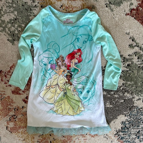 Disney Other - Disney Princess Mint Green Silky Nightgown Girls Size 6